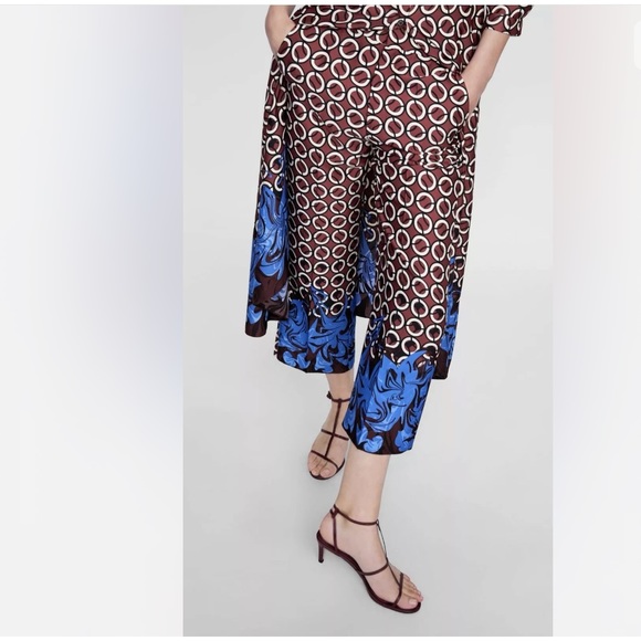 NWT ZARA 2 piece GEOMETRIC PRINTED DRESS and PANTS - Picture 9 of 12
